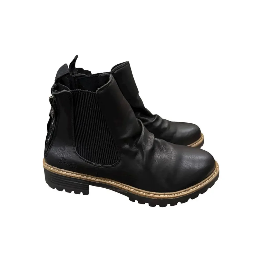 Blowfish Malibu Chillin Black Chelsea Ankle Boots Lug Sole Women’s Size 6